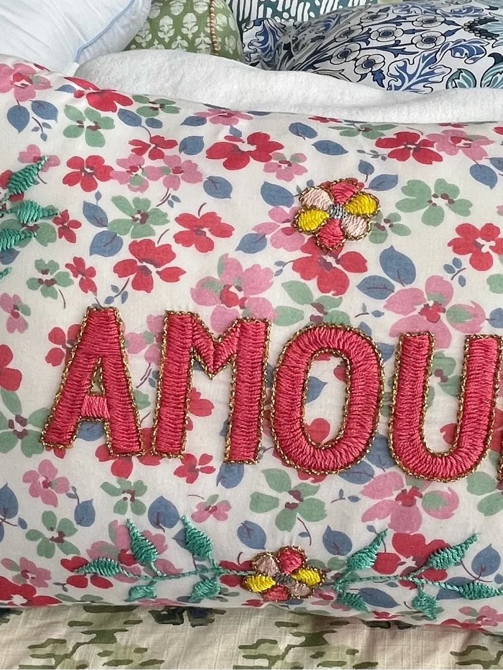 Embroidered French Boudoir Pillow from LoveShack Fancy NY